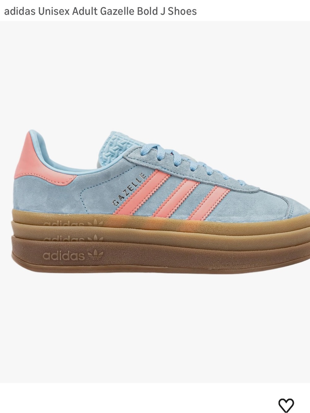 adidas Gazelle Bold J Platform Sneakers - Light Blue & Pink